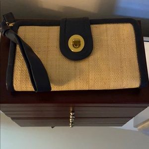 NWOT Coach straw wristlet